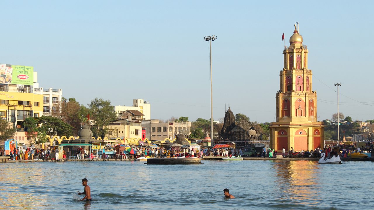 Ramkund Sacred Bathing Ghat and Deepstambha in Nashik